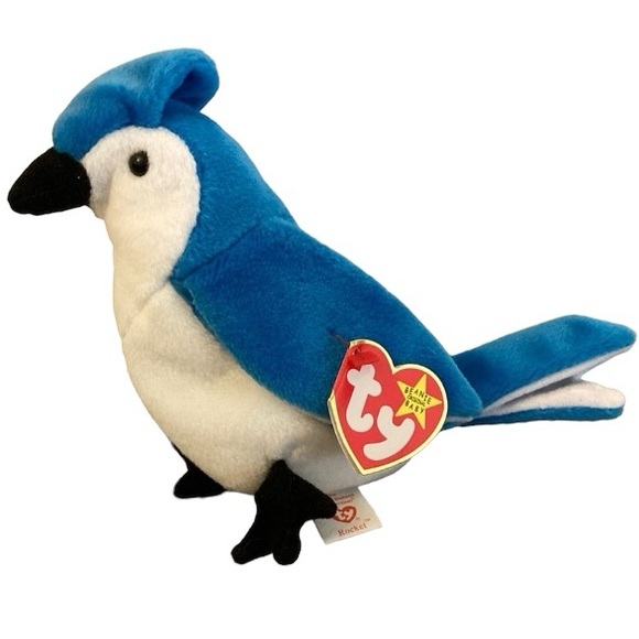 Ty Other - 🟢 5/$25 Ty Rocket the blue jay bird NEW old stock birthday March 12, 1997